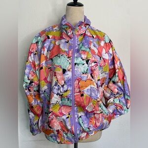 Authentic 80s jacket - multicolored - smalllll hole